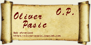 Oliver Pašić vizit kartica